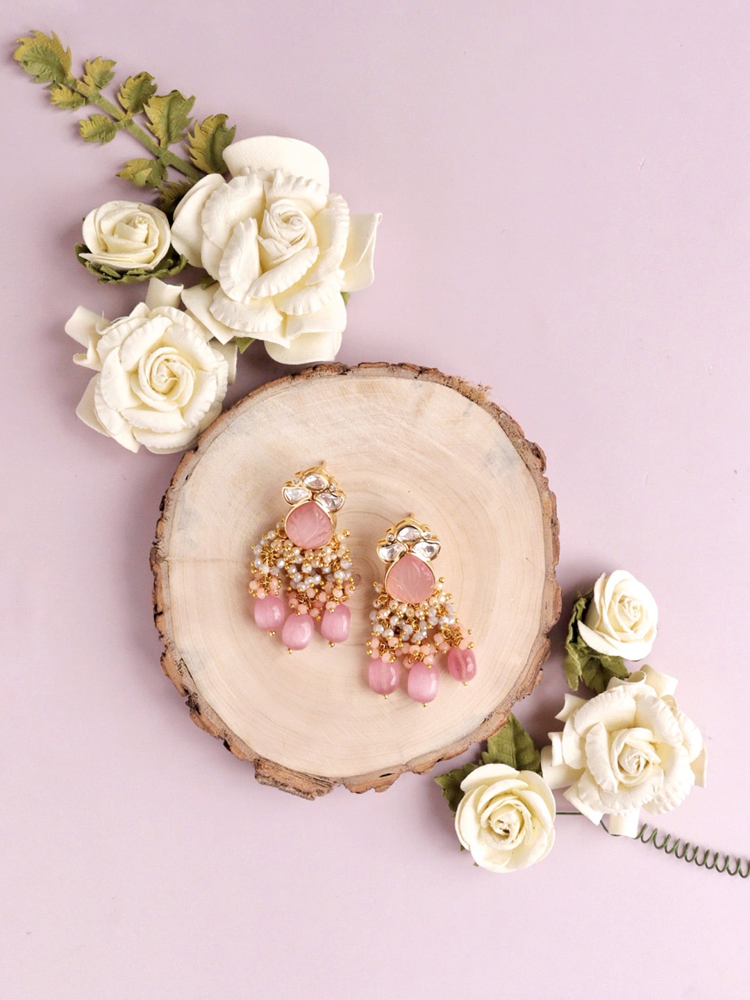 

CURIO COTTAGE Gold-Plated Contemporary Drop Earrings