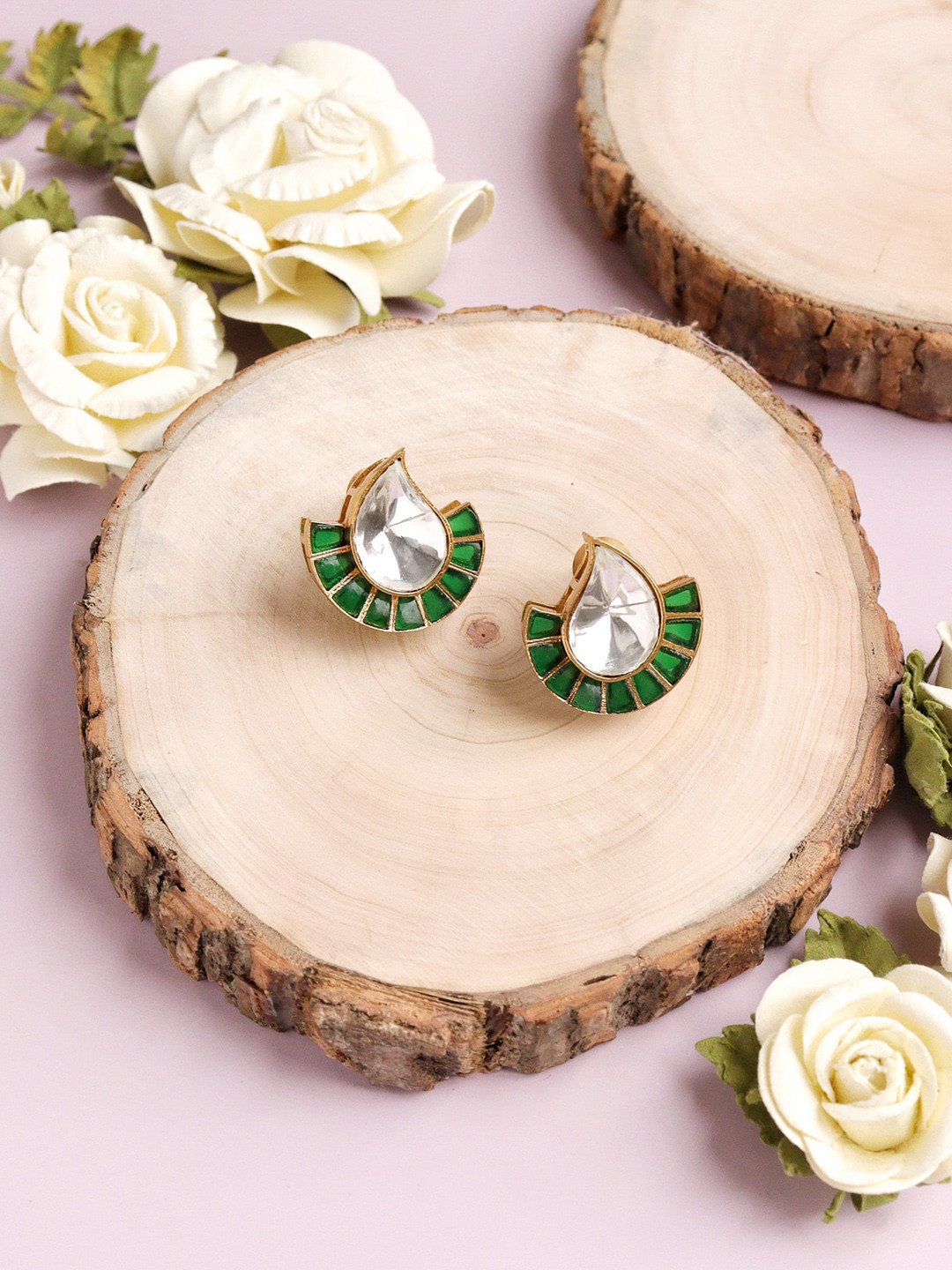 

CURIO COTTAGE Gold-Plated Contemporary Drop Earrings