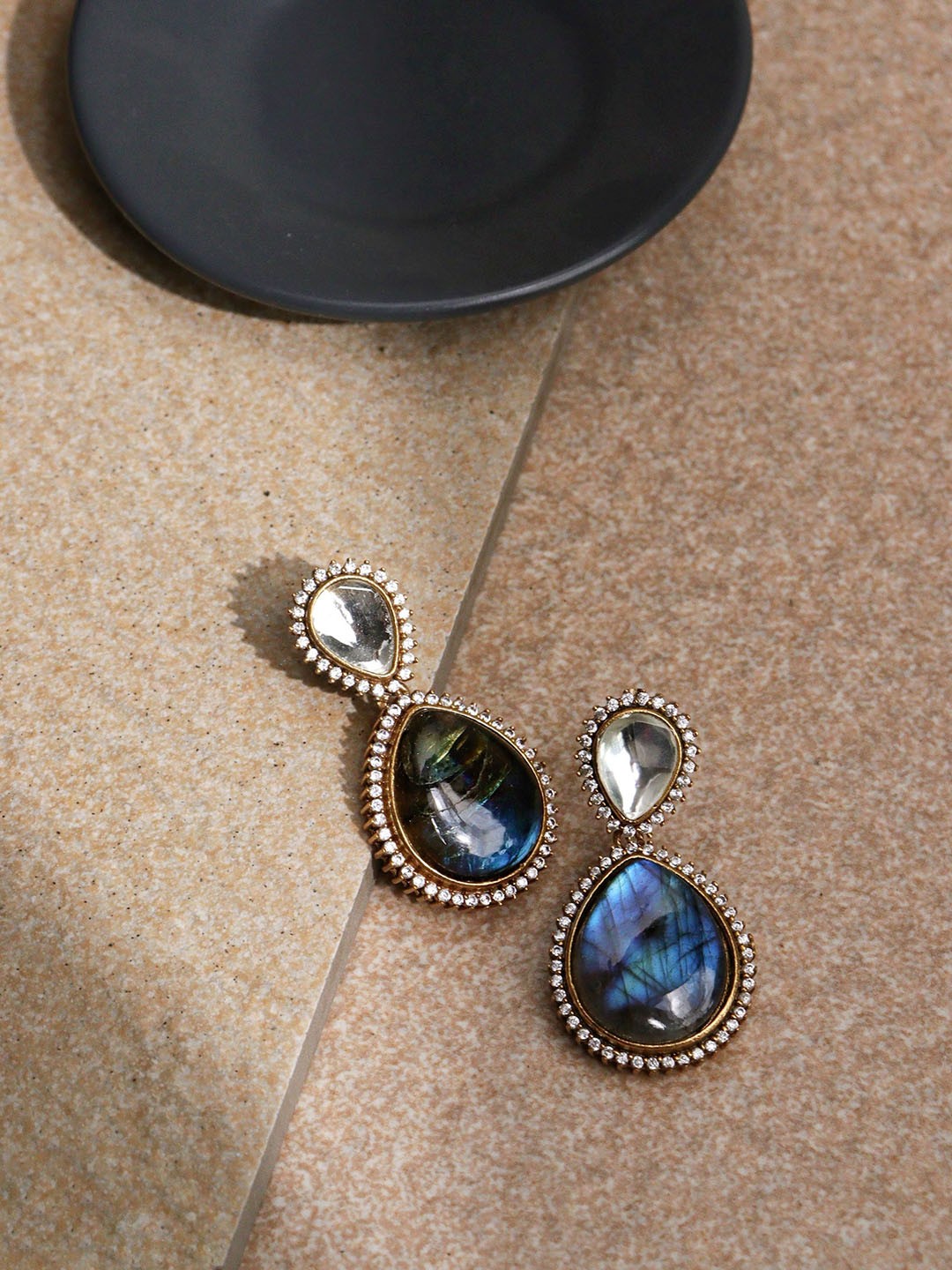 

CURIO COTTAGE Gold-Plated Contemporary Drop Earrings