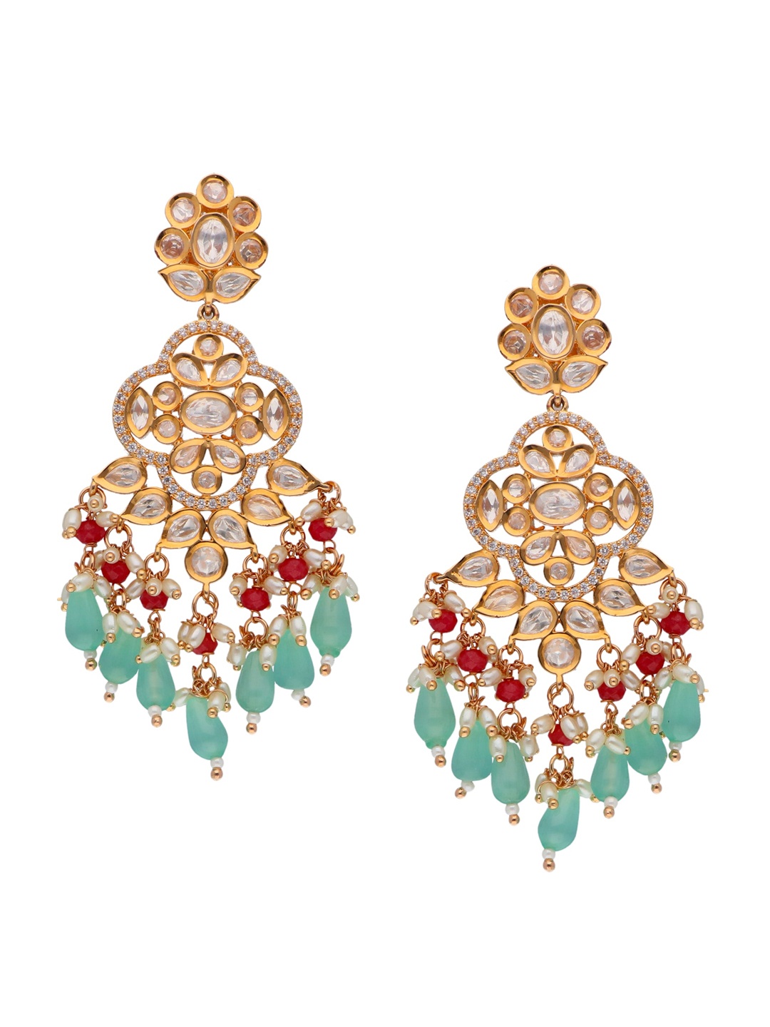

CURIO COTTAGE Gold-Plated Contemporary Drop Earrings