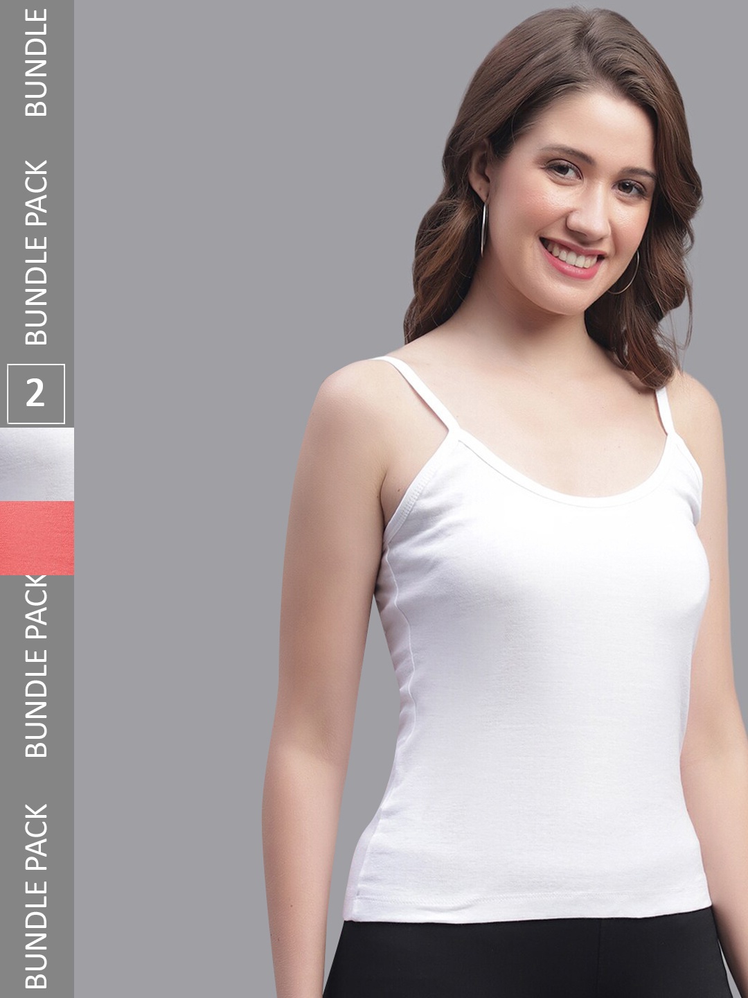 

Friskers Pack Of 2 Cotton Skin Friendly Camisoles, White