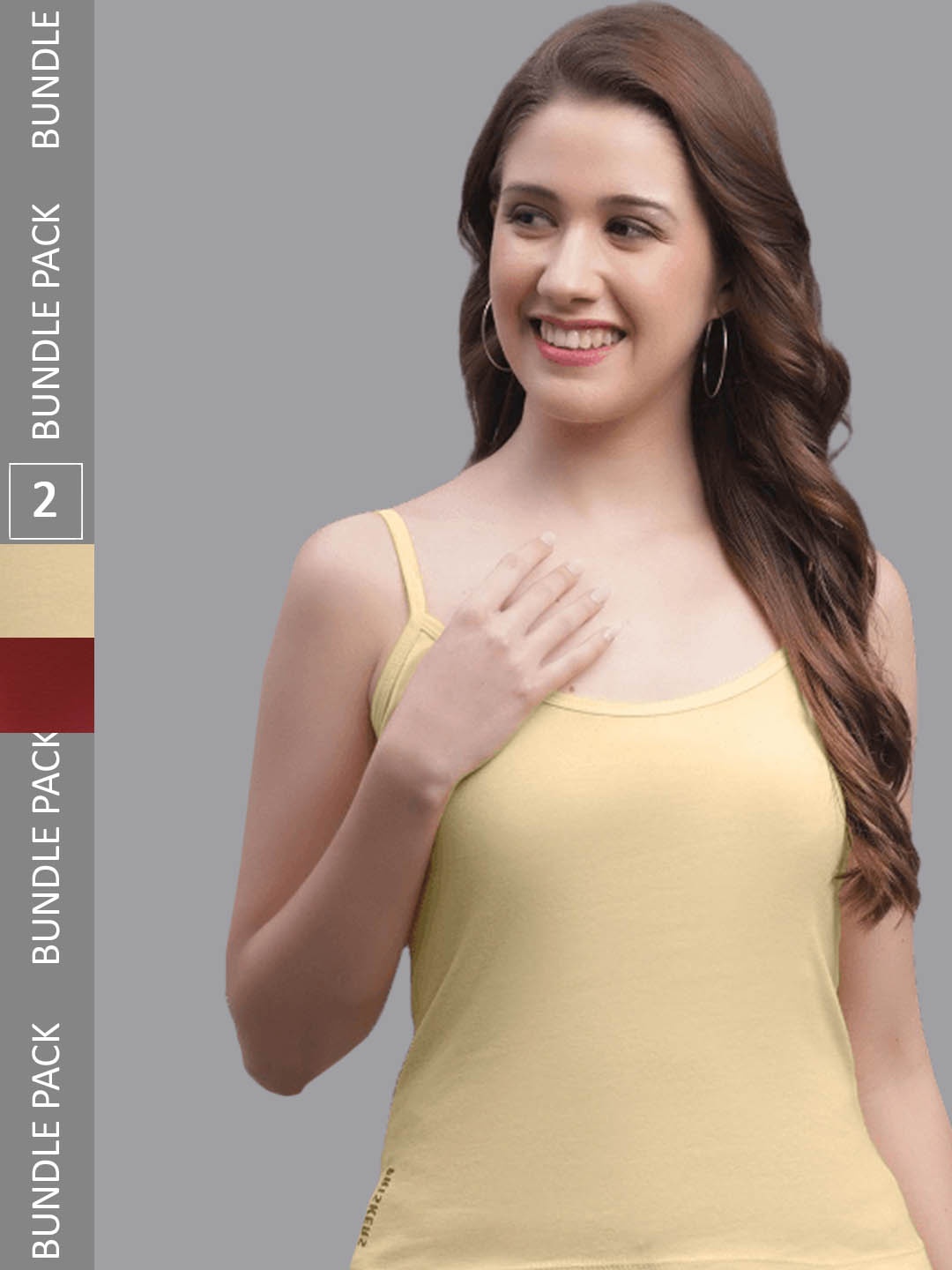 

Friskers Pack Of 2 Skin Friendly Cotton Camisoles, Beige
