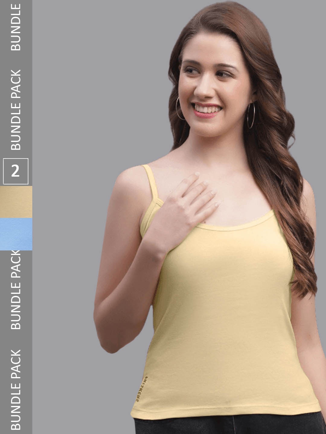 

Friskers Pack Of 2 Skin Friendly Cotton Camisoles, Beige