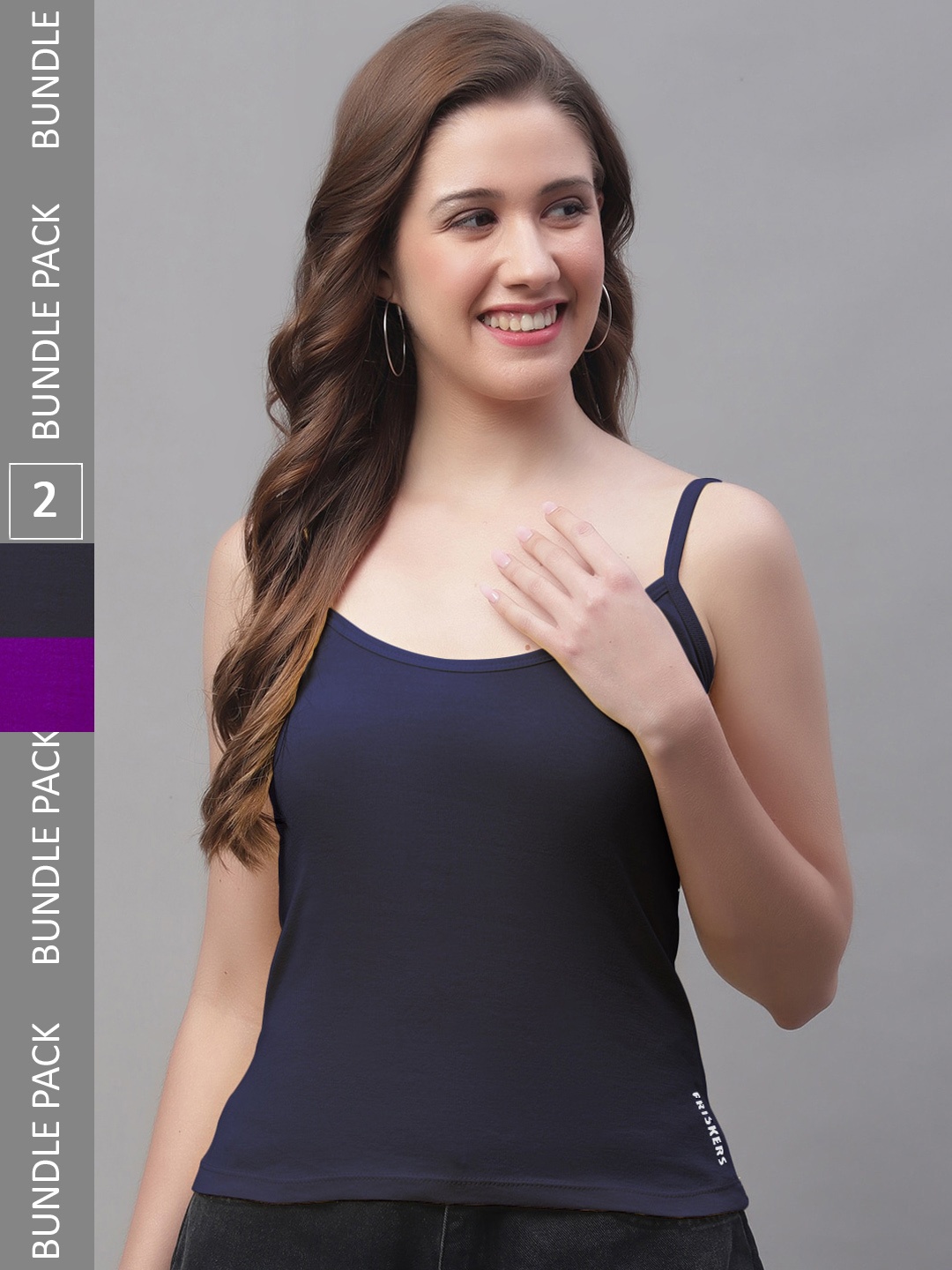 

Friskers Pack Of 2 Skin Friendly Cotton Camisoles, Purple