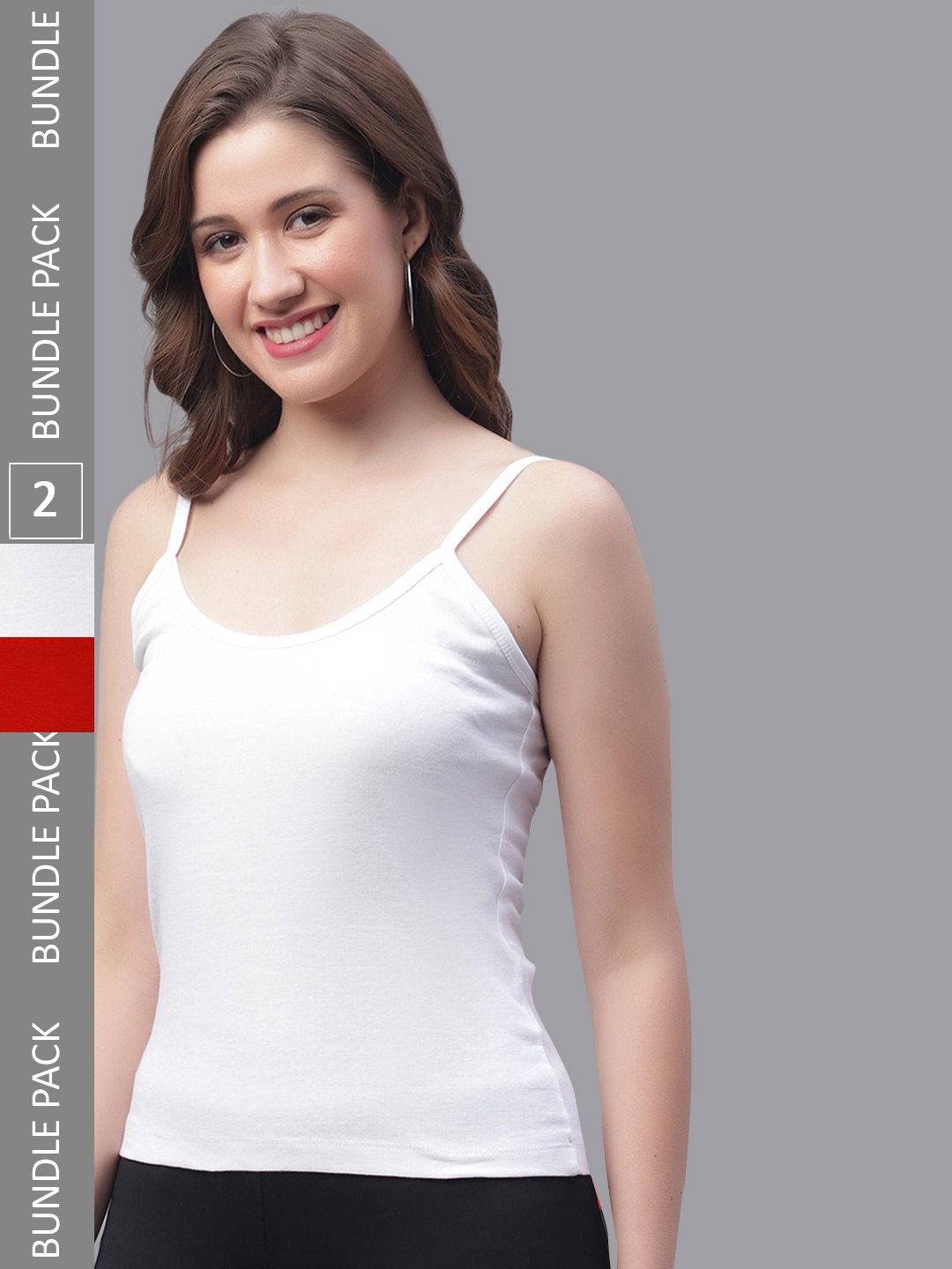 

Friskers Pack Of 2 Skin Friendly Cotton Camisoles, White