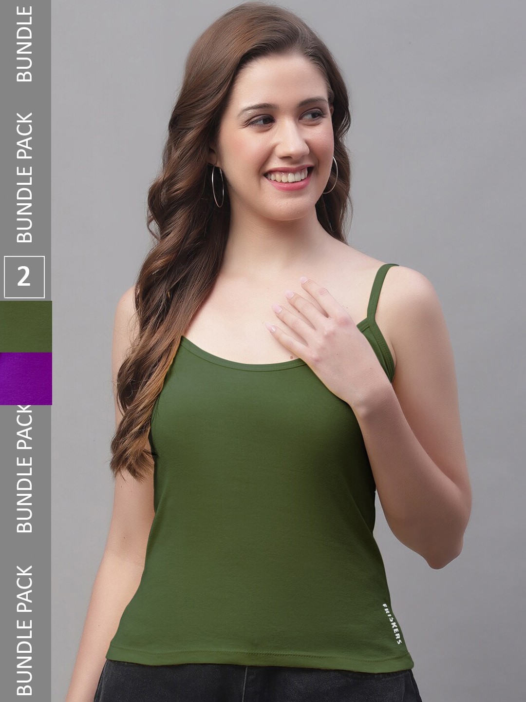 

Friskers Pack Of 2 Skin Friendly Cotton Camisoles, Purple