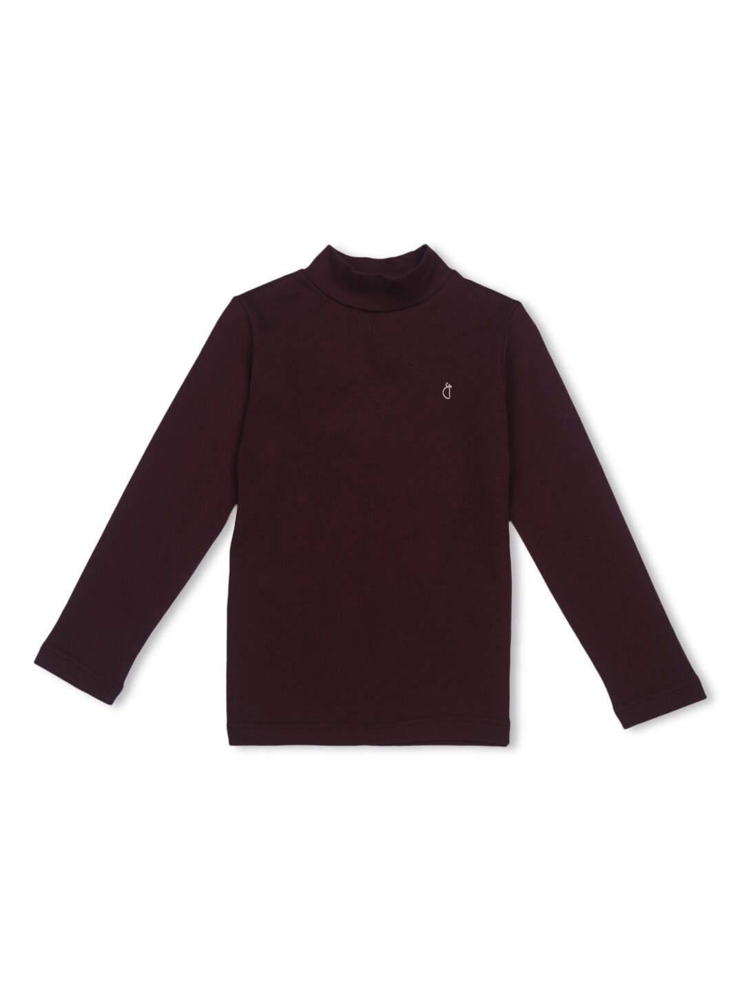 

Gini and Jony Girls Turtle Neck Long Sleeves Cotton Pullover, Maroon