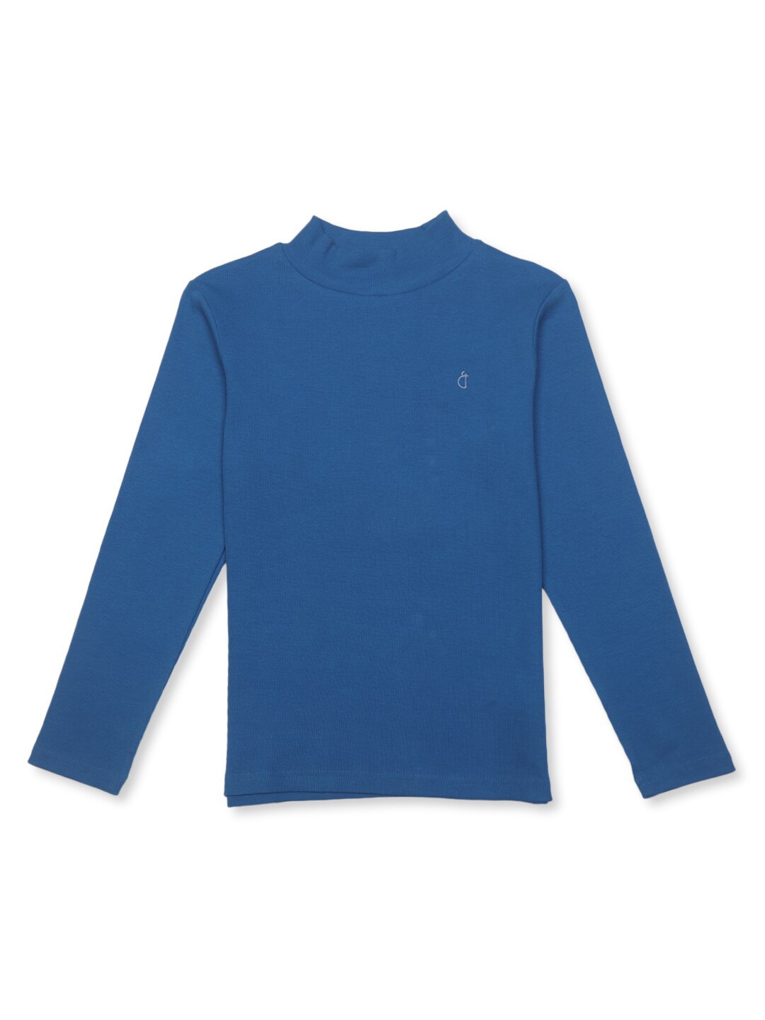 

Gini and Jony Girls Mock Collar Cotton Pullover, Blue