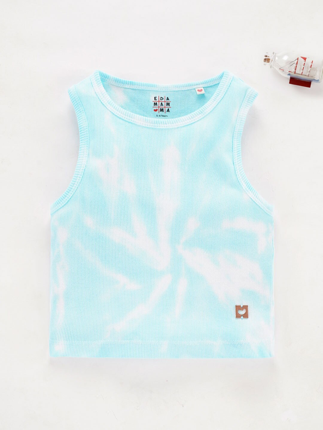 

Ed-a-Mamma Girls Tie & Dye Sleeveless Cotton T-shirt, White