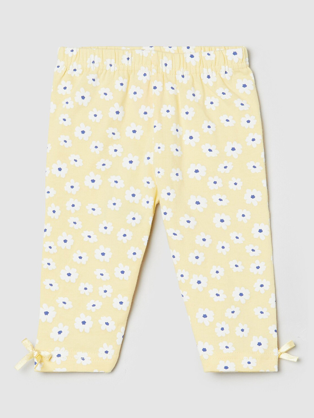 

Max Infant Girls Floral Printed 3/4th Leggings, Yellow