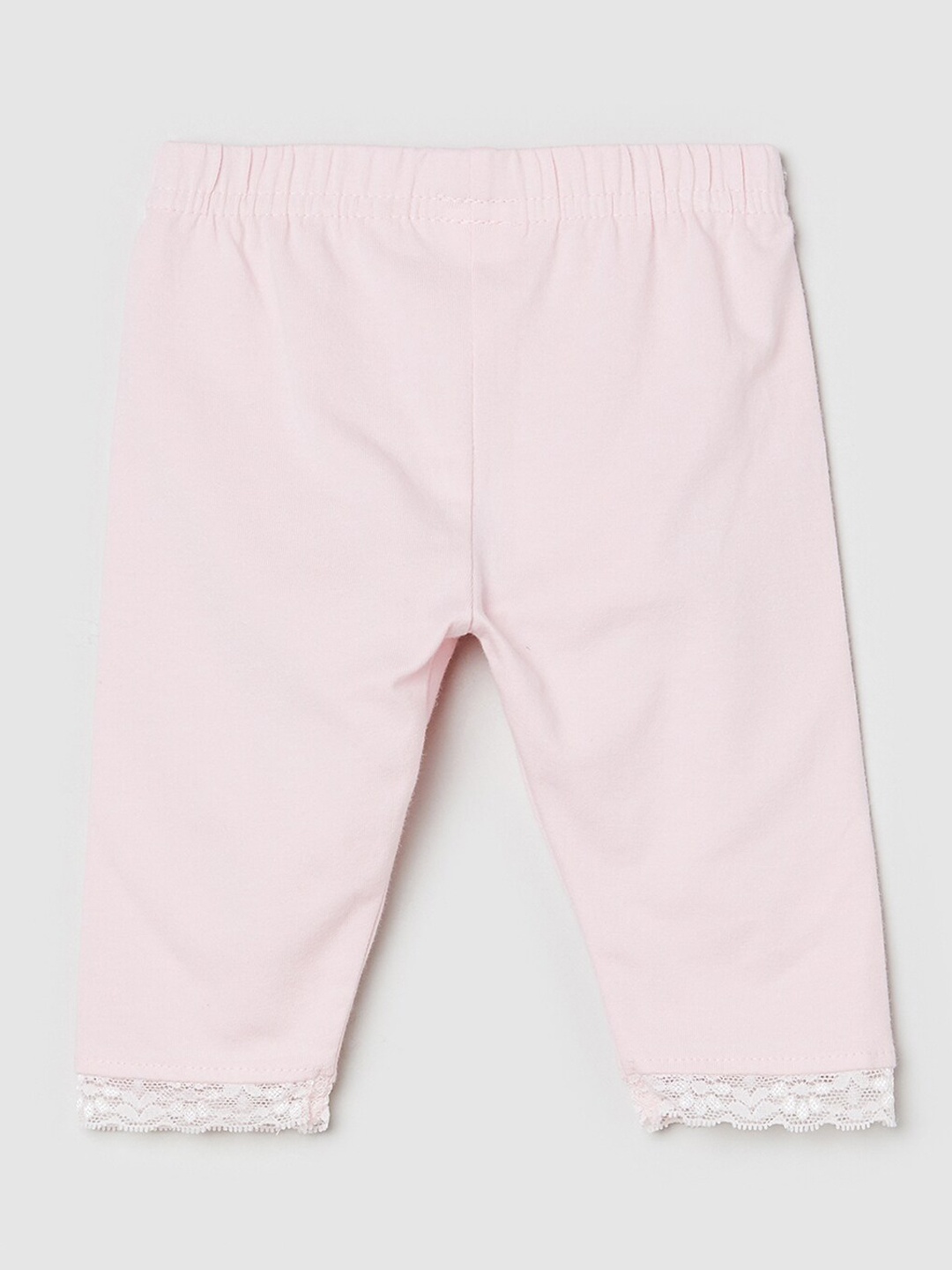 

Max Infant Girls Laced-Details Ankle-Length Leggings, Pink
