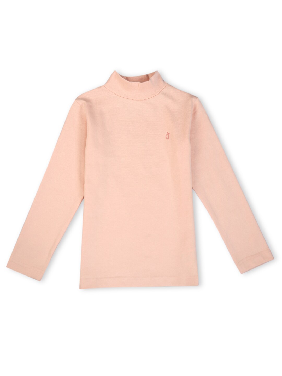 

Gini and Jony Girls Turtle Neck Cotton Pullover, Peach