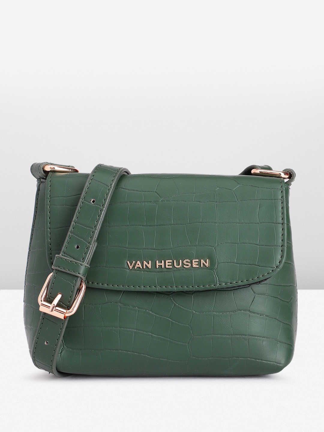 

Van Heusen Animal Textured Structured Sling Bag, Green