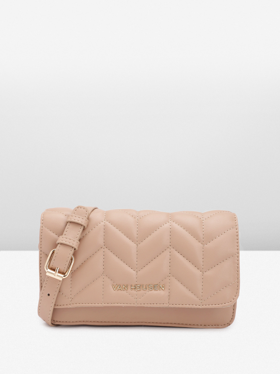 

Van Heusen Women Quilted Sling Bag, Beige