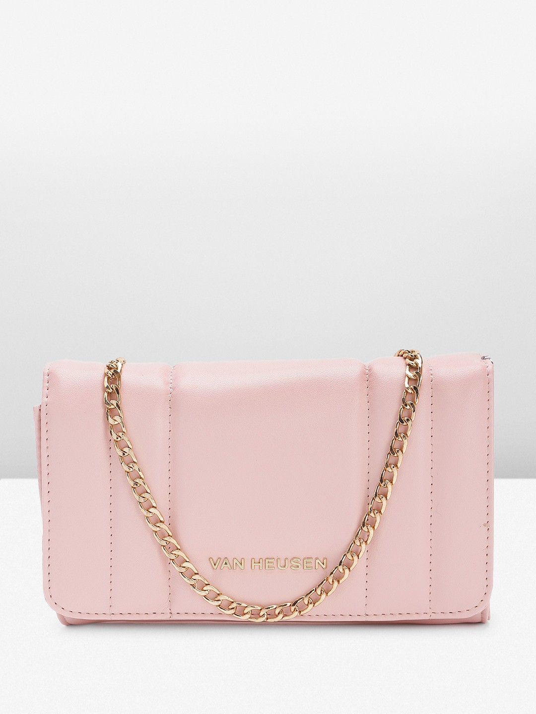 

Van Heusen Quilted Structured Sling Bag, Pink
