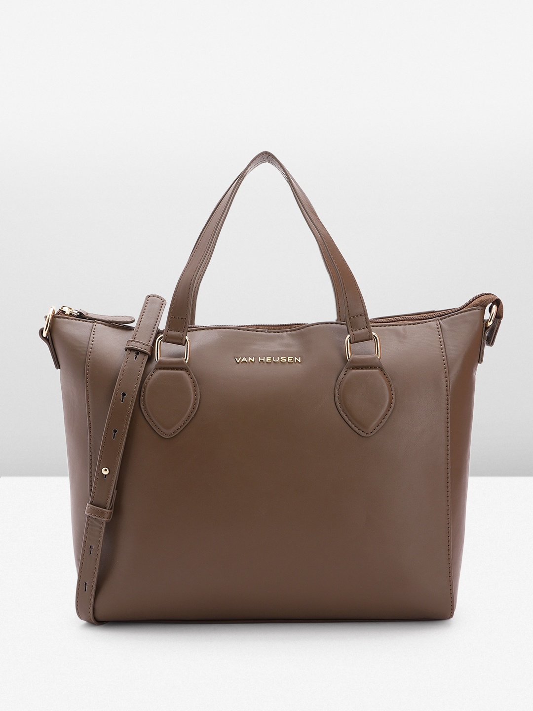 

Van Heusen Women Solid Handheld Bag, Brown