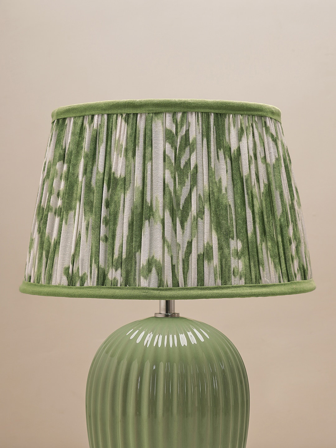 

Pure Home and Living Green Printed Cotton Shade Table Lamp