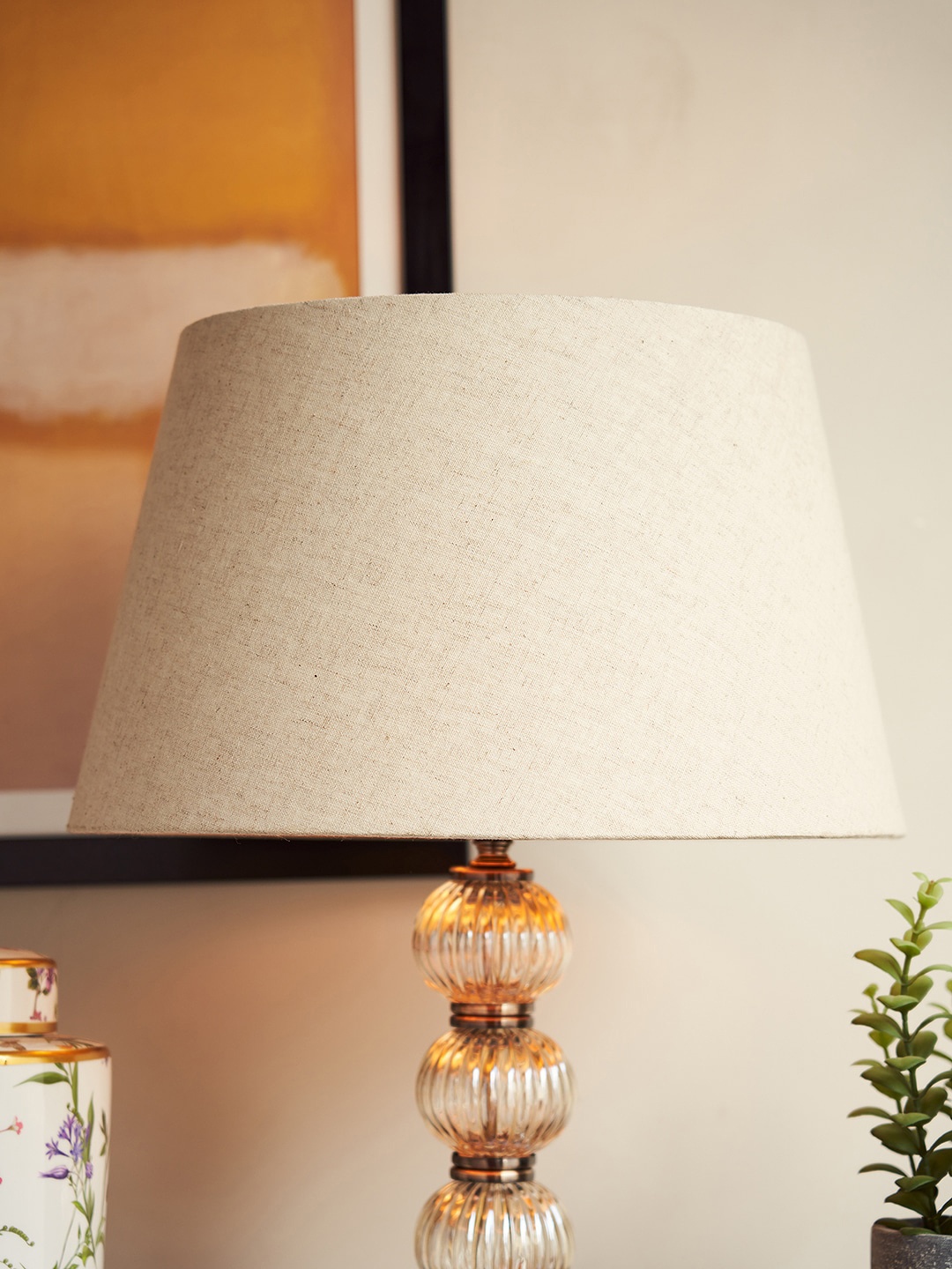 

Pure Home and Living Beige Cotton Shade Table Lamp