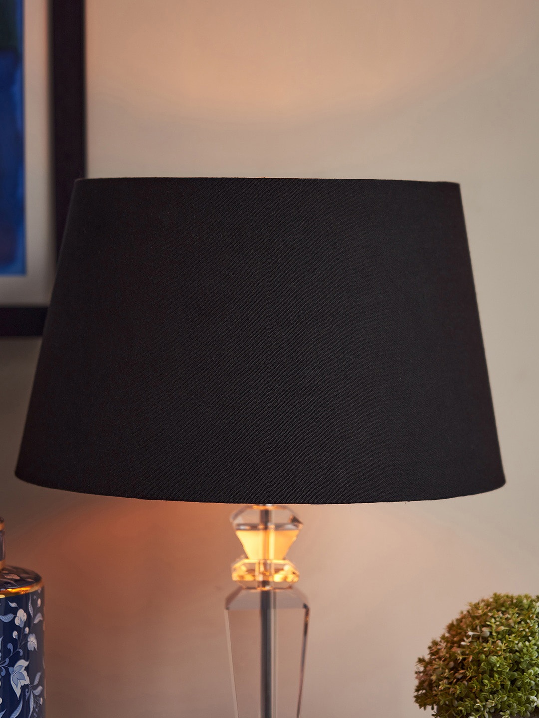

Pure Home and Living Black & Grey Cotton Lamp Shade With Lining
