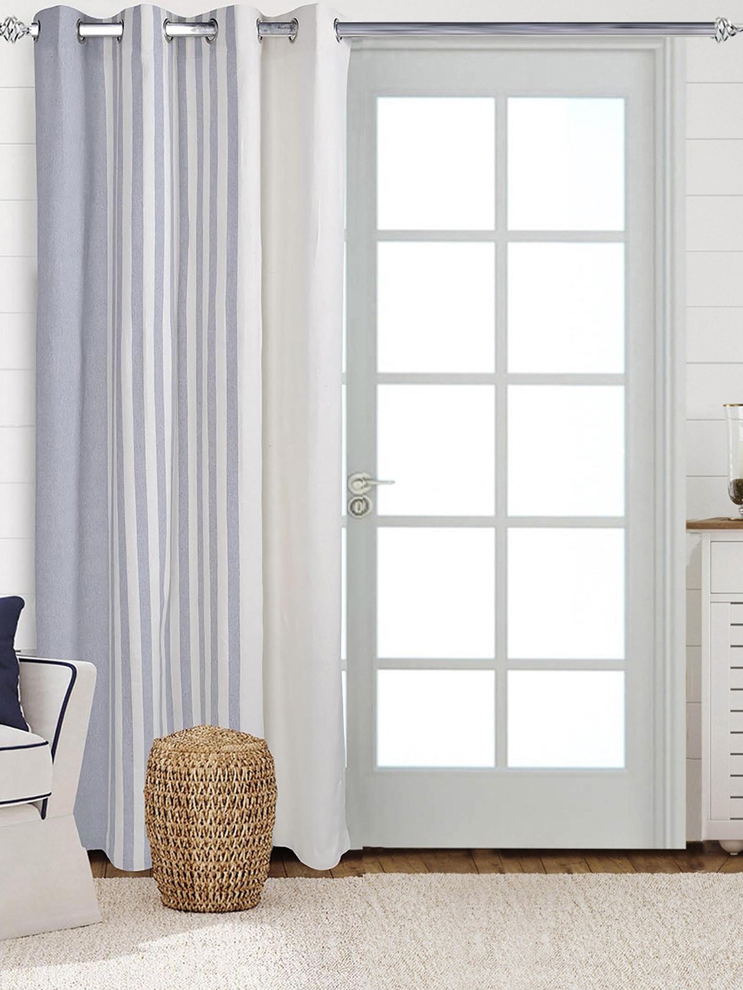 

Saral Home Balanced Cotton Set of 1 Grey Long Door Curtains