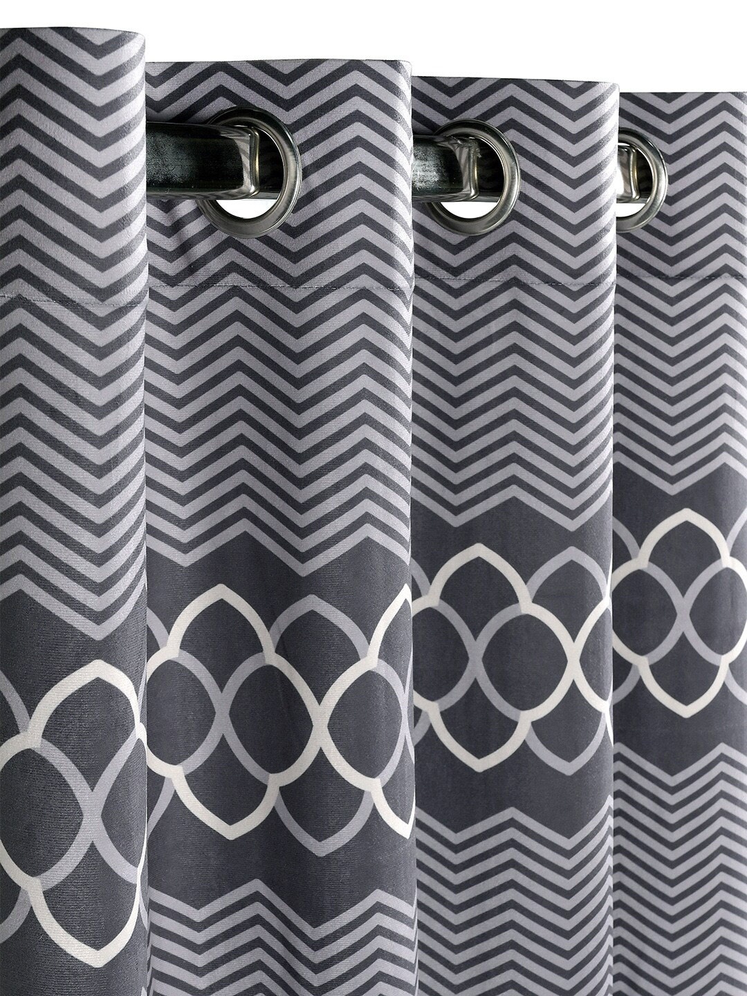 

Saral Home Quite Velvet Set of 1 Dk.Grey Long Door Curtains
