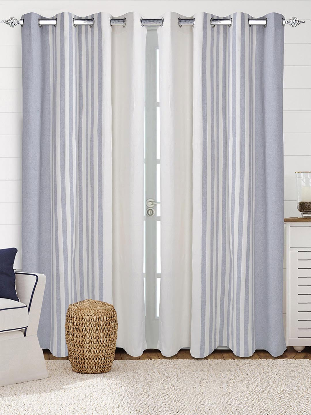 

Saral Home Balanced Cotton Set of 2 Grey Long Door Curtains