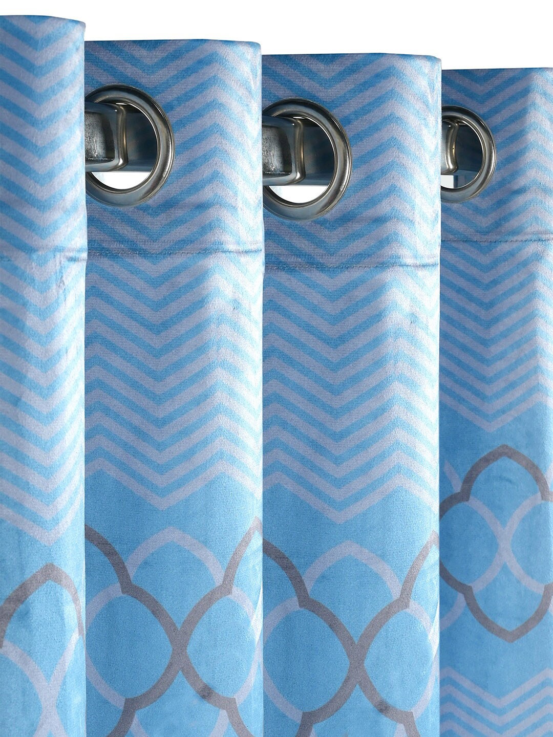 

Saral Home Quite Velvet Set of 1 Lt.Blue Long Door Curtains