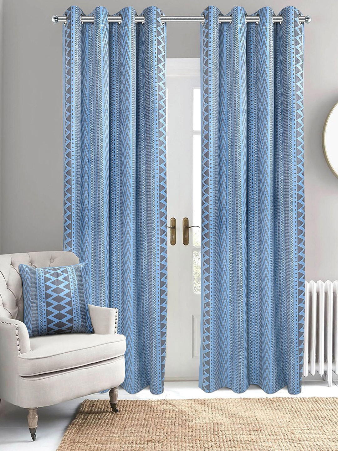 

Saral Home Aveda Velvet Set of 2 Blue Long Door Curtains