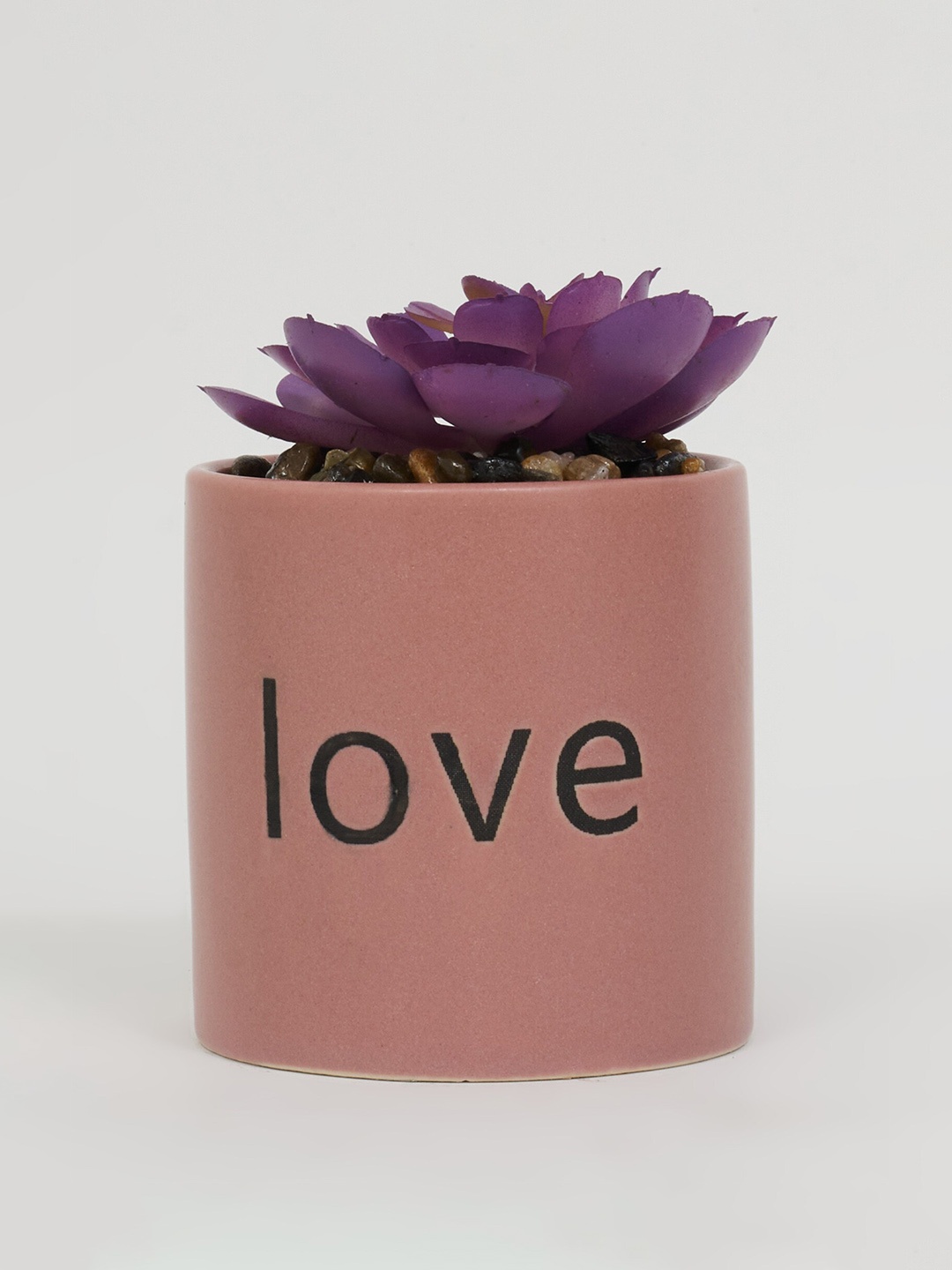 

Home Centre Pink & Purple Artificial Flower With Ceramic Plant