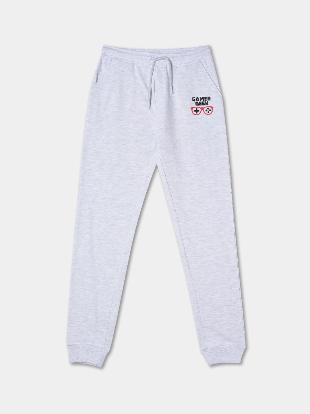 

R&B Boys Mid-Rise Casual Knitted Cotton Joggers, Grey