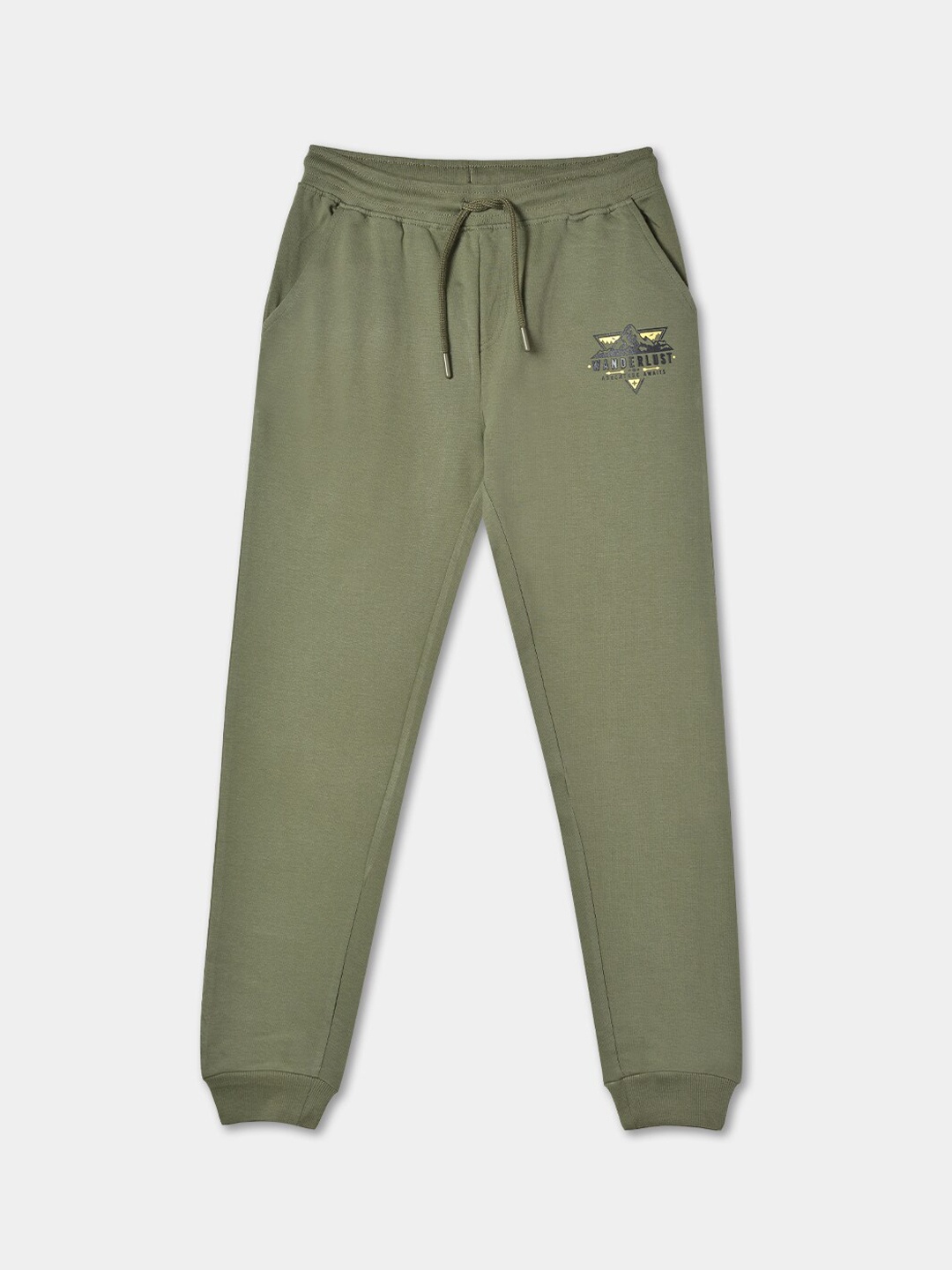

R&B Boys Mid-Rise Casual Knitted Cotton Joggers, Olive