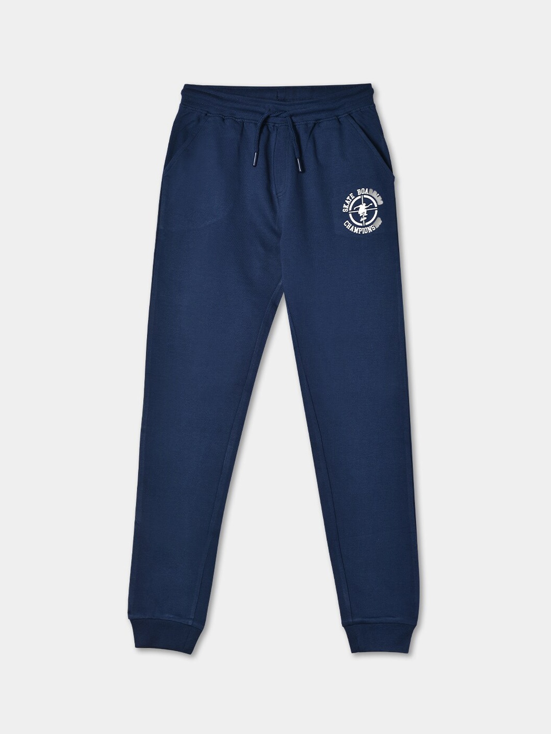 

R&B Boys Mid-Rise Cotton Joggers, Navy blue