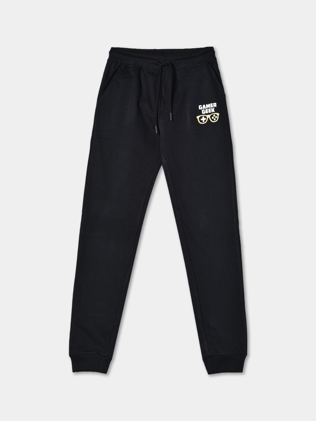 

R&B Boys Mid-Rise Cotton Joggers, Black