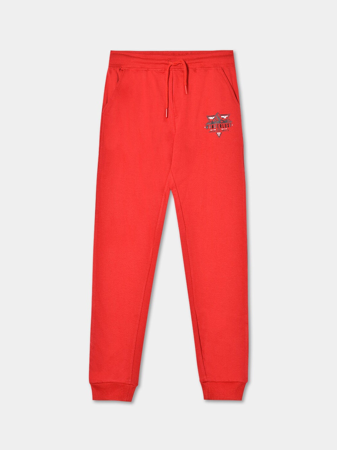 

R&B Boys Mid Rise Cotton Joggers, Red