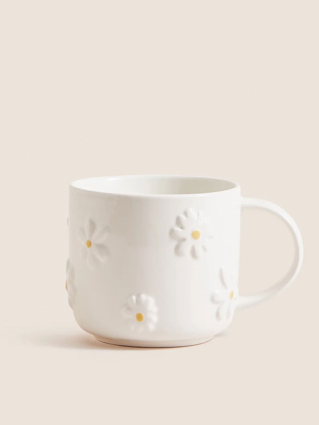 

Marks & Spencer White Textured Stoneware Glossy Mug - 250 ML