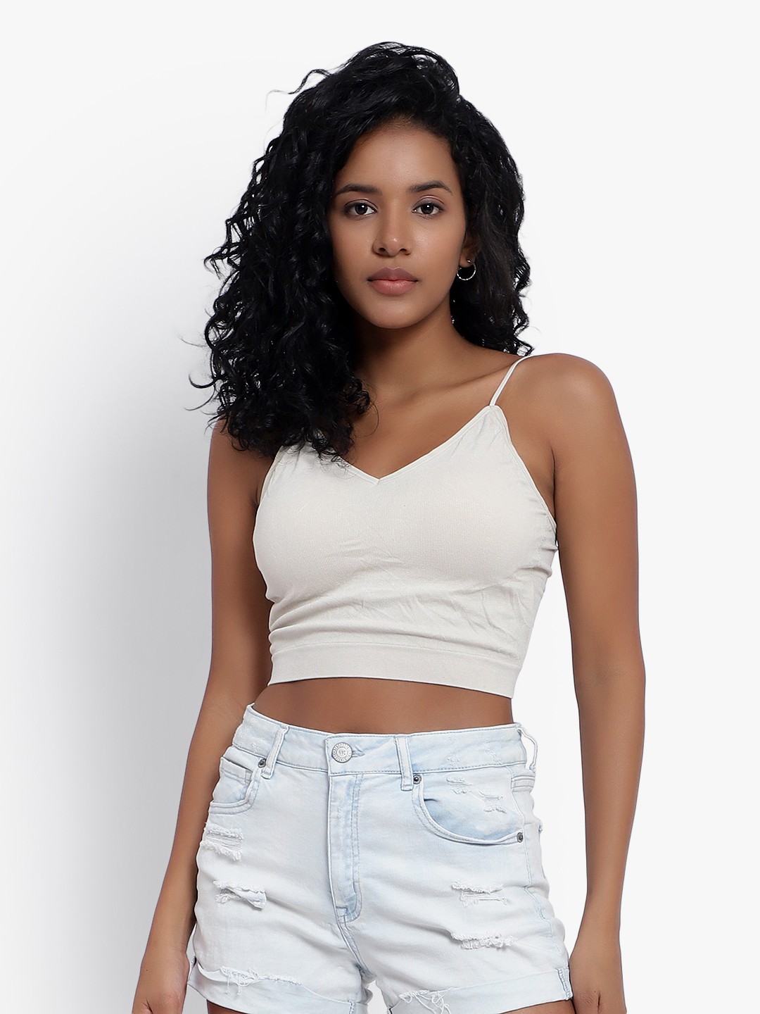 

PARKHA Full Coverage Heavily Padded All Day Comfort Dry Fit Bralette Bra, Cream