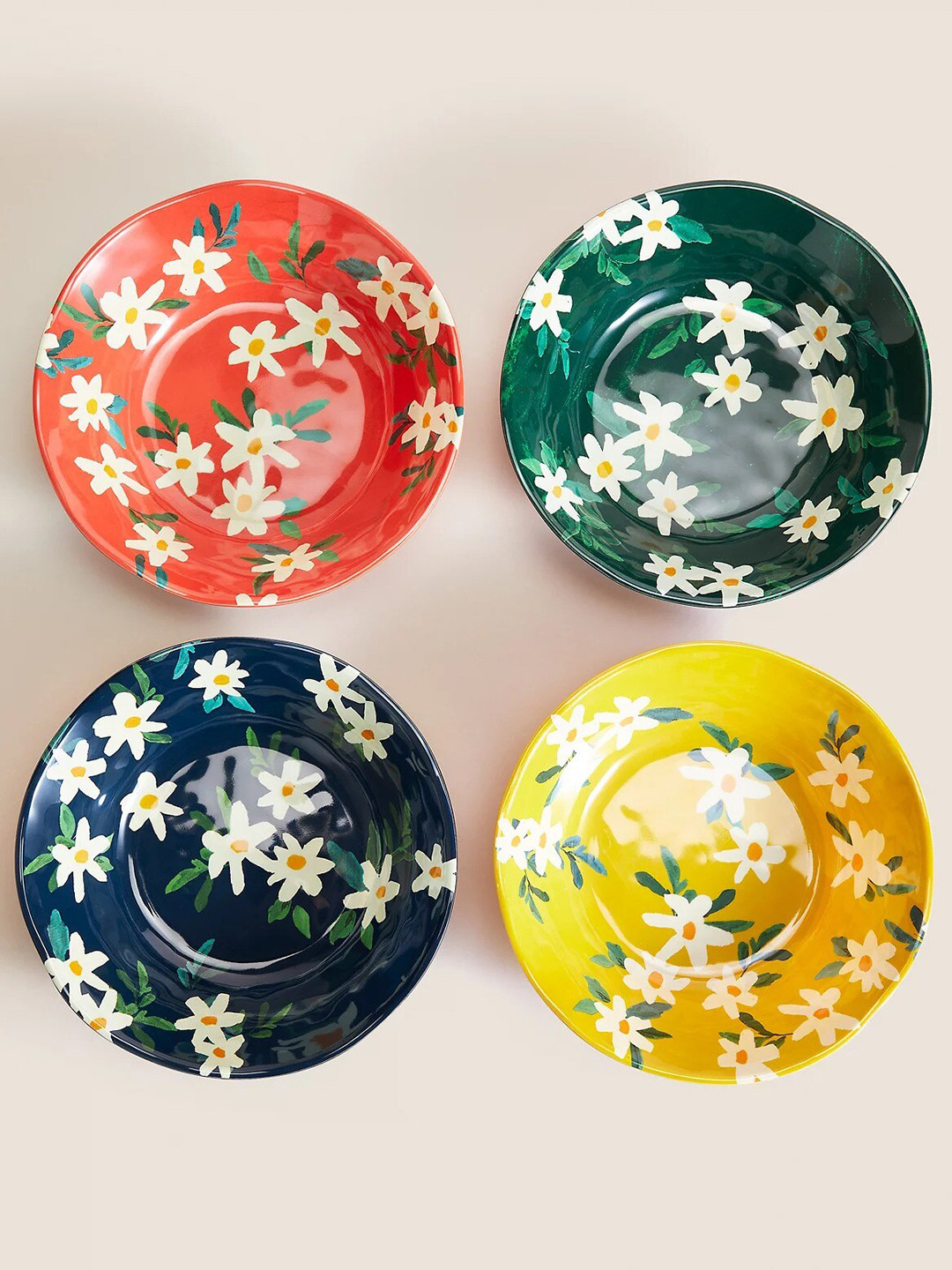 

Marks & Spencer 4 Pieces Printed Dishwasher Safe Melamine Glossy Bowls- 150ml, Green