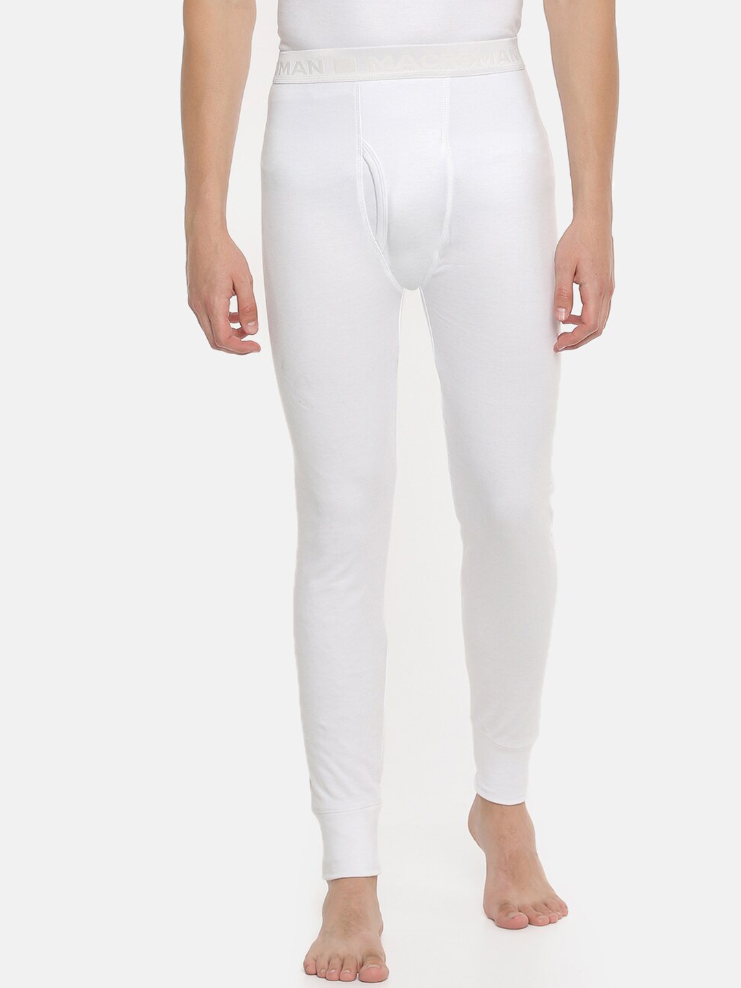

Macroman M-Series Men Mid-Rise Ultra Soft Thermal Bottoms, White