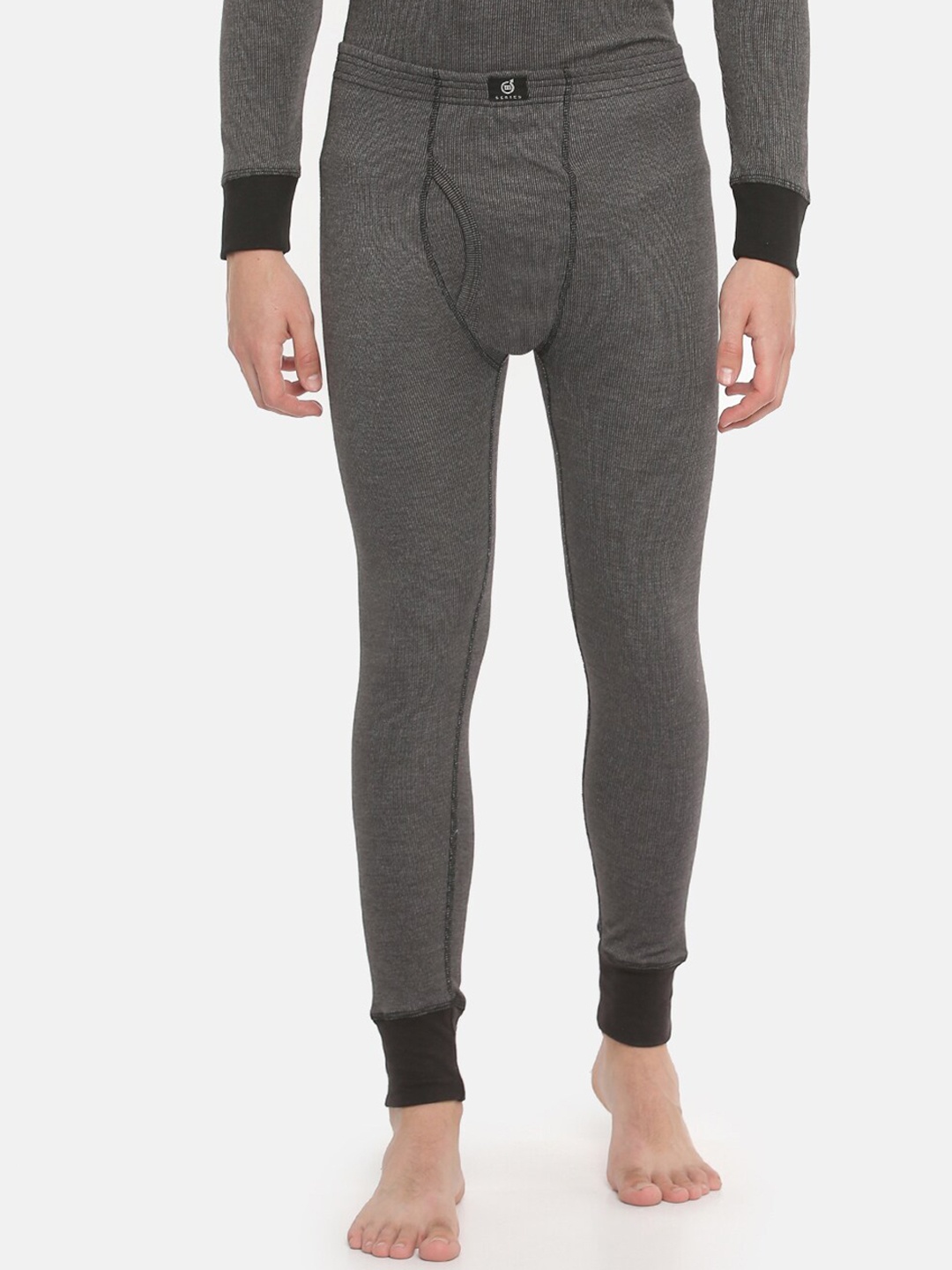 

Macroman M-Series Men Mid-Rise Ultra Soft Thermal Bottoms, Black