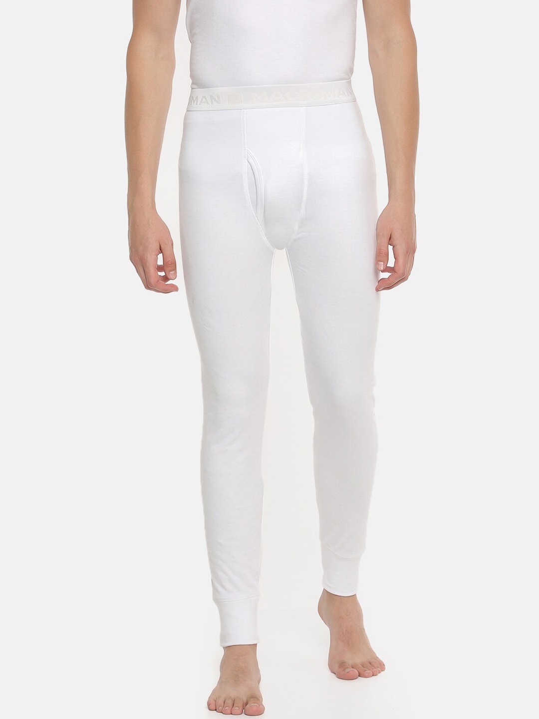

Macroman M-Series Men Mid-Rise Ultra Soft Thermal Bottoms, White