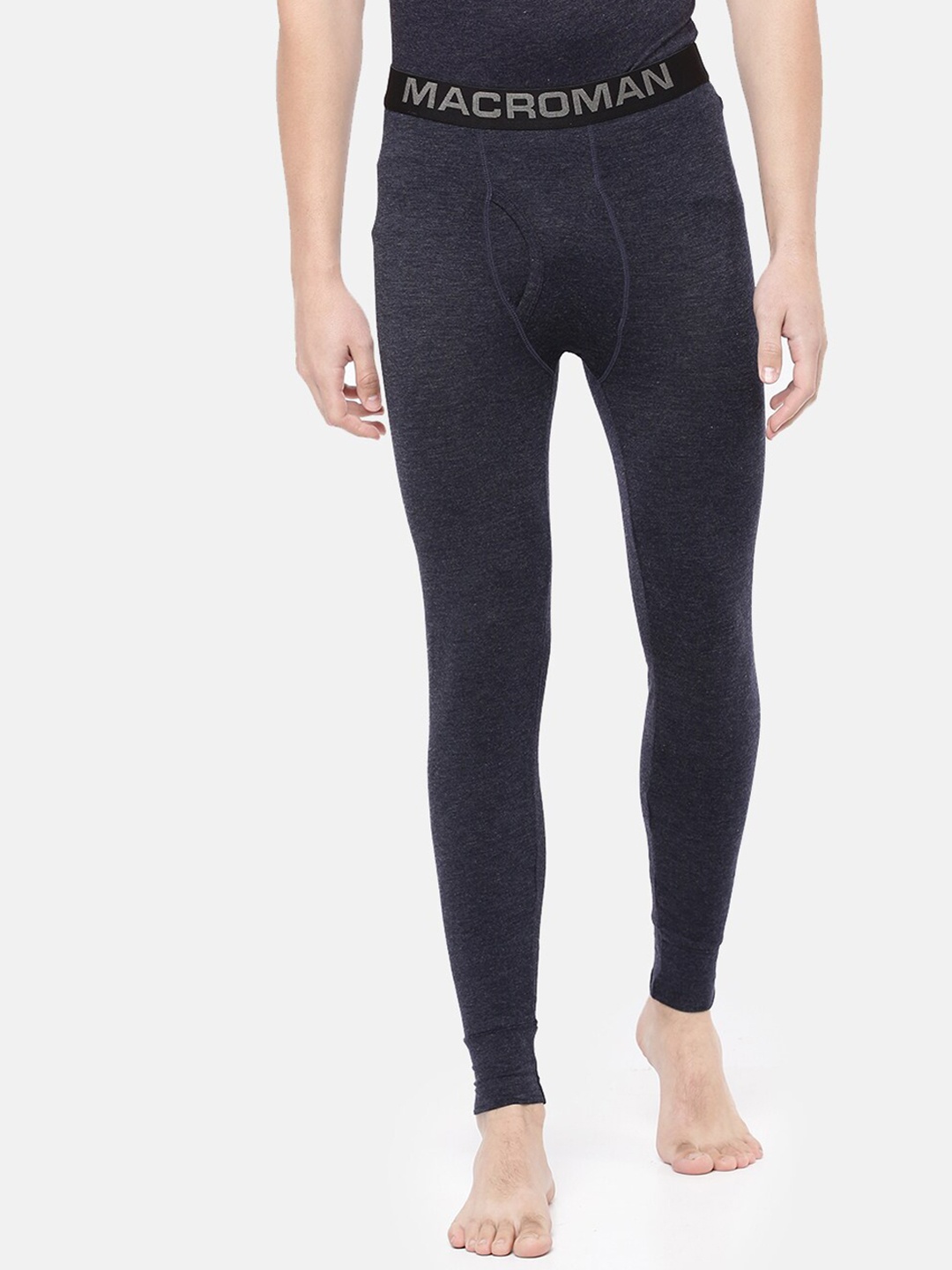 

Macroman M-Series Men Mid-Rise Moisture Wicking Thermal Bottoms, Grey melange