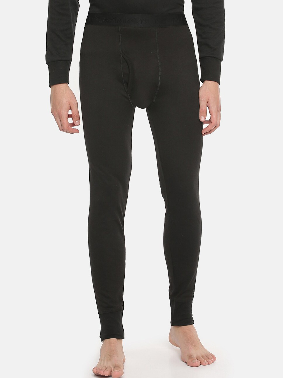 

Macroman M-Series Men Mid-Rise Ultra Soft Thermal Bottoms, Black