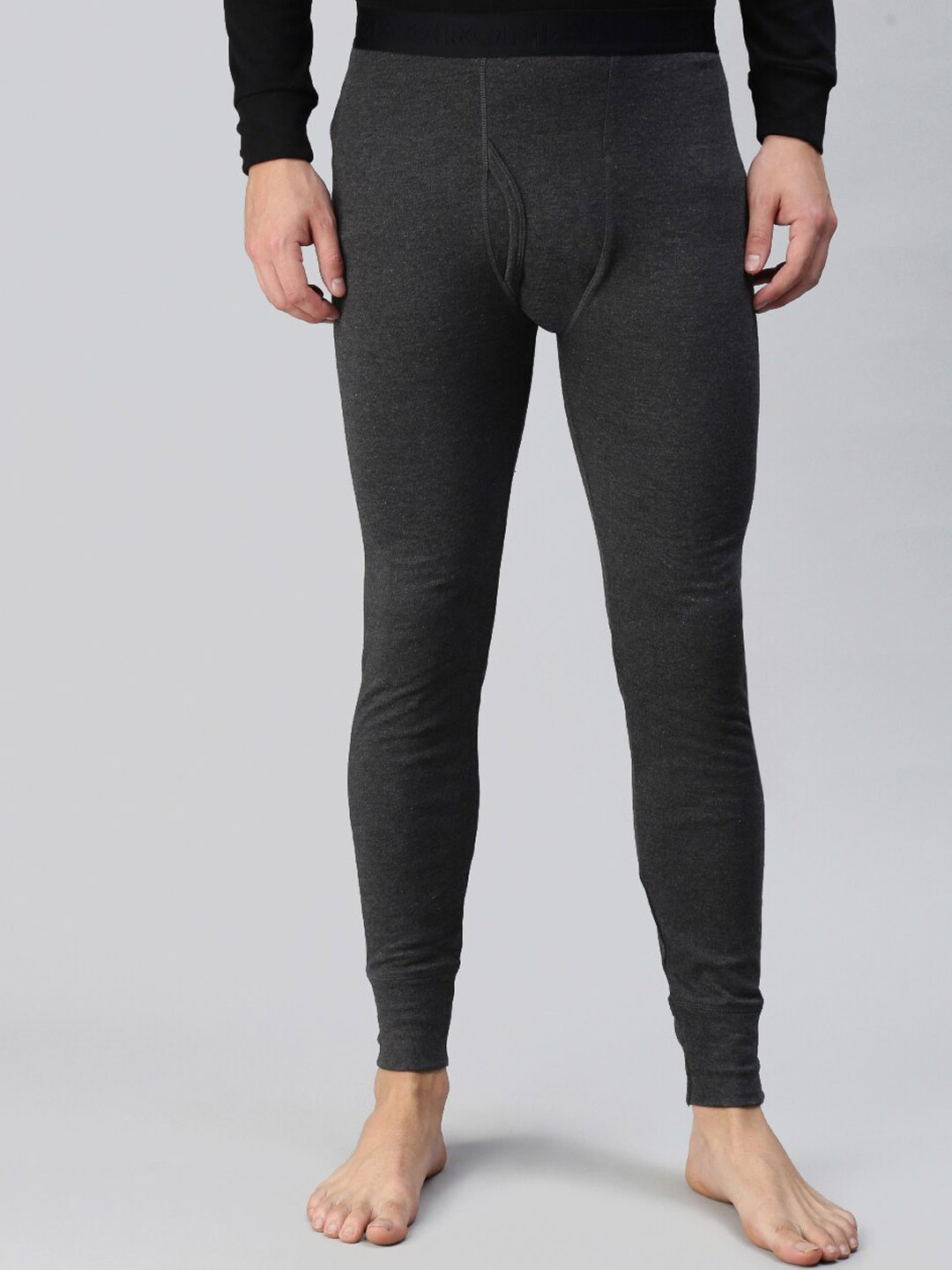 

Macroman M-Series Men Mid-Rise Ultra Soft Thermal Bottoms, Grey melange