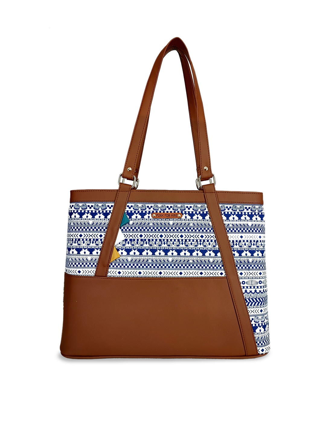 

Funk For Hire Ethnic Motifs Printed Structured Tote Bag, White