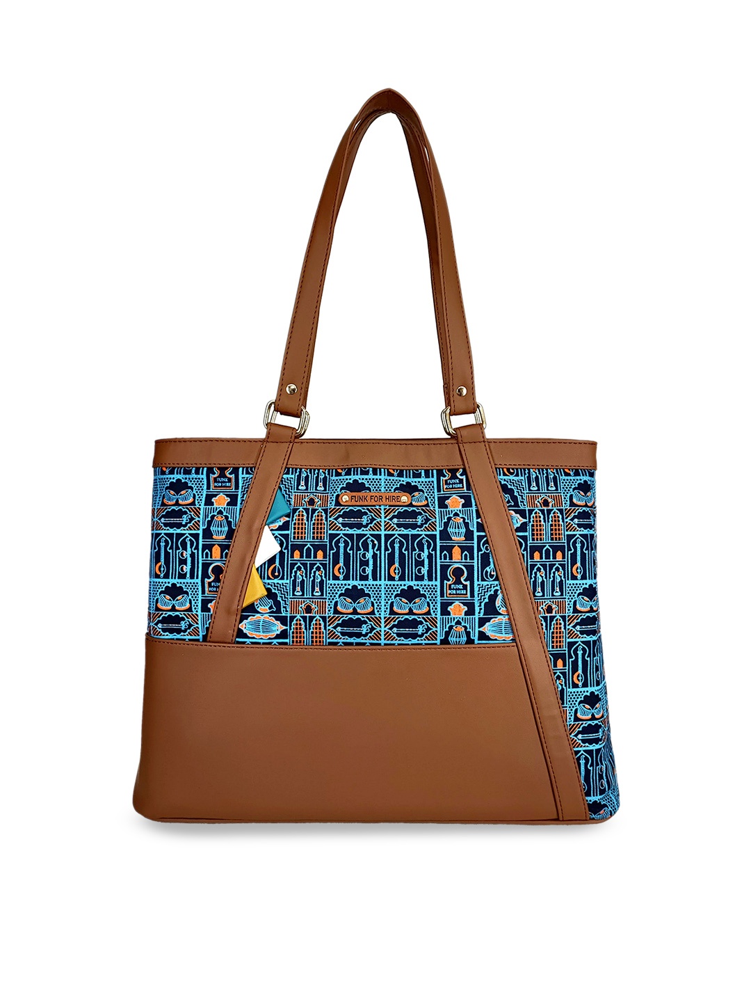 

Funk For Hire Blue Printed Shopper Tote Bag, Navy blue
