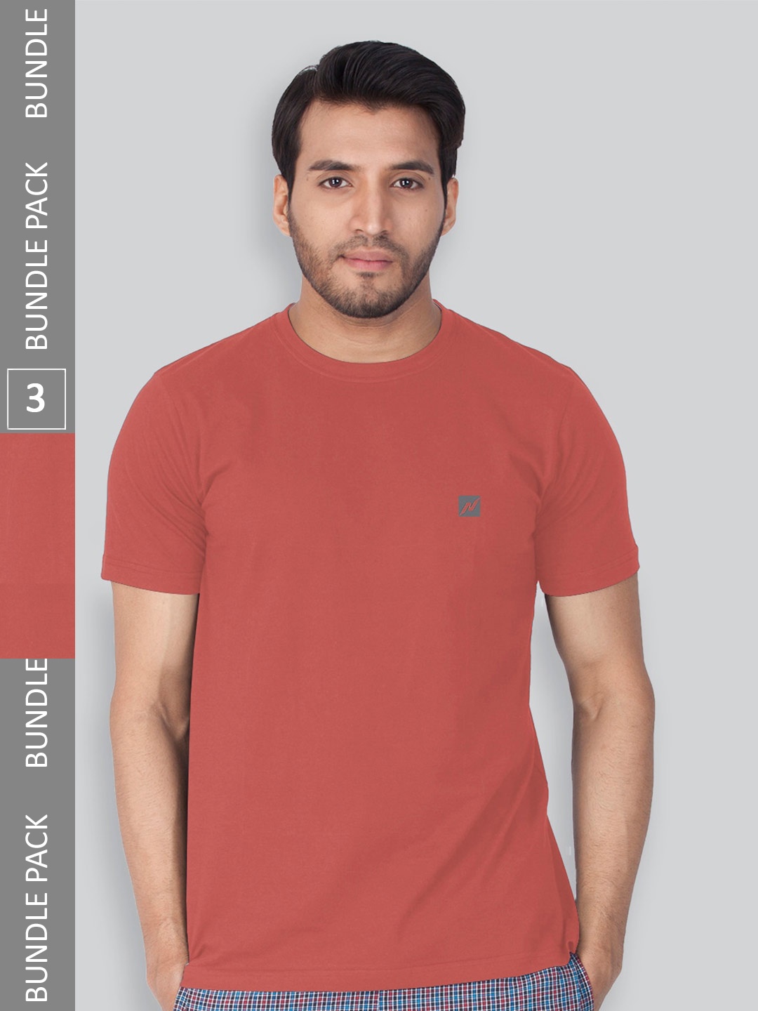 

LUX NITRO Pack Of 3 Round Neck Anti Odour T-Shirt, Red