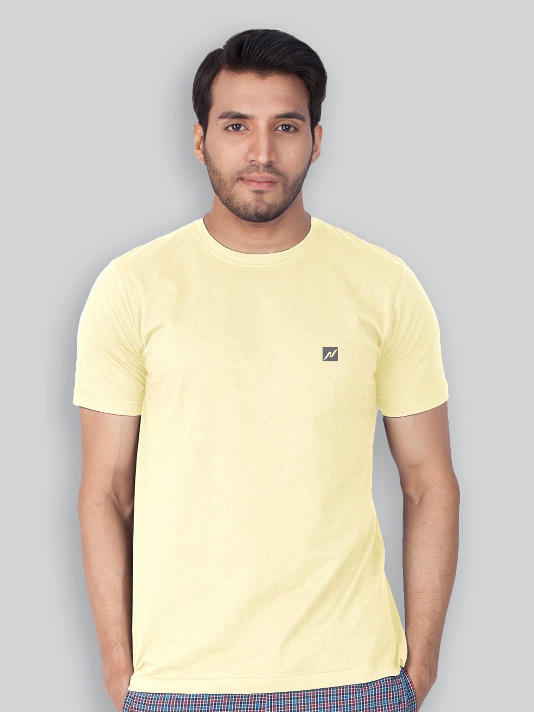 

LUX NITRO Pack Of 3 Round Neck Anti Odour Cotton T-Shirt, Yellow