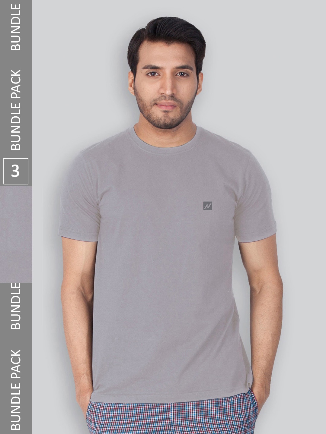 

LUX NITRO Pack Of 3 Round Neck Anti Odour T-Shirt, Grey
