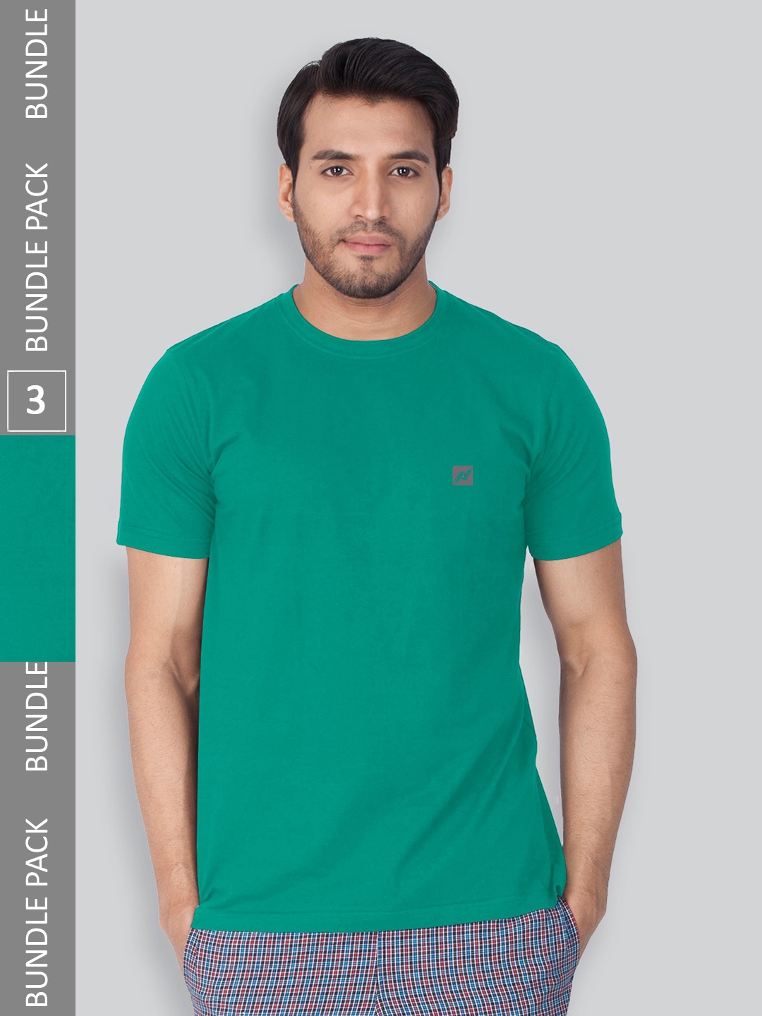 

LUX NITRO Pack Of 3 Round Neck T-shirts, Green
