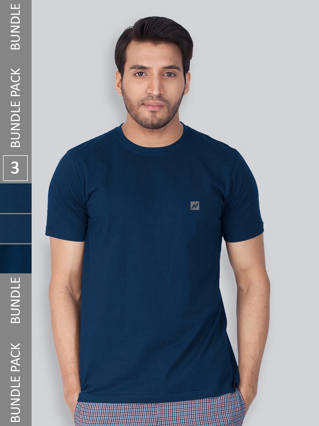 

LUX NITRO Pack Of 3 Round Neck T-shirts, Blue